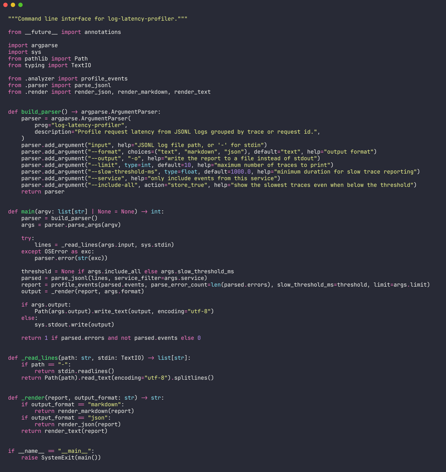 Code from the log-latency-profiler project